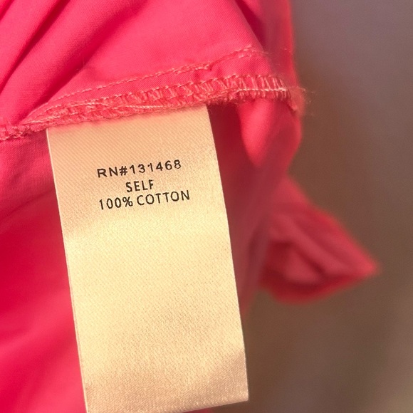 Avara Women’s Hot Pink Ruffle Bubble Sleeve Button Down Blouse Size L NWT - Picture 8 of 8